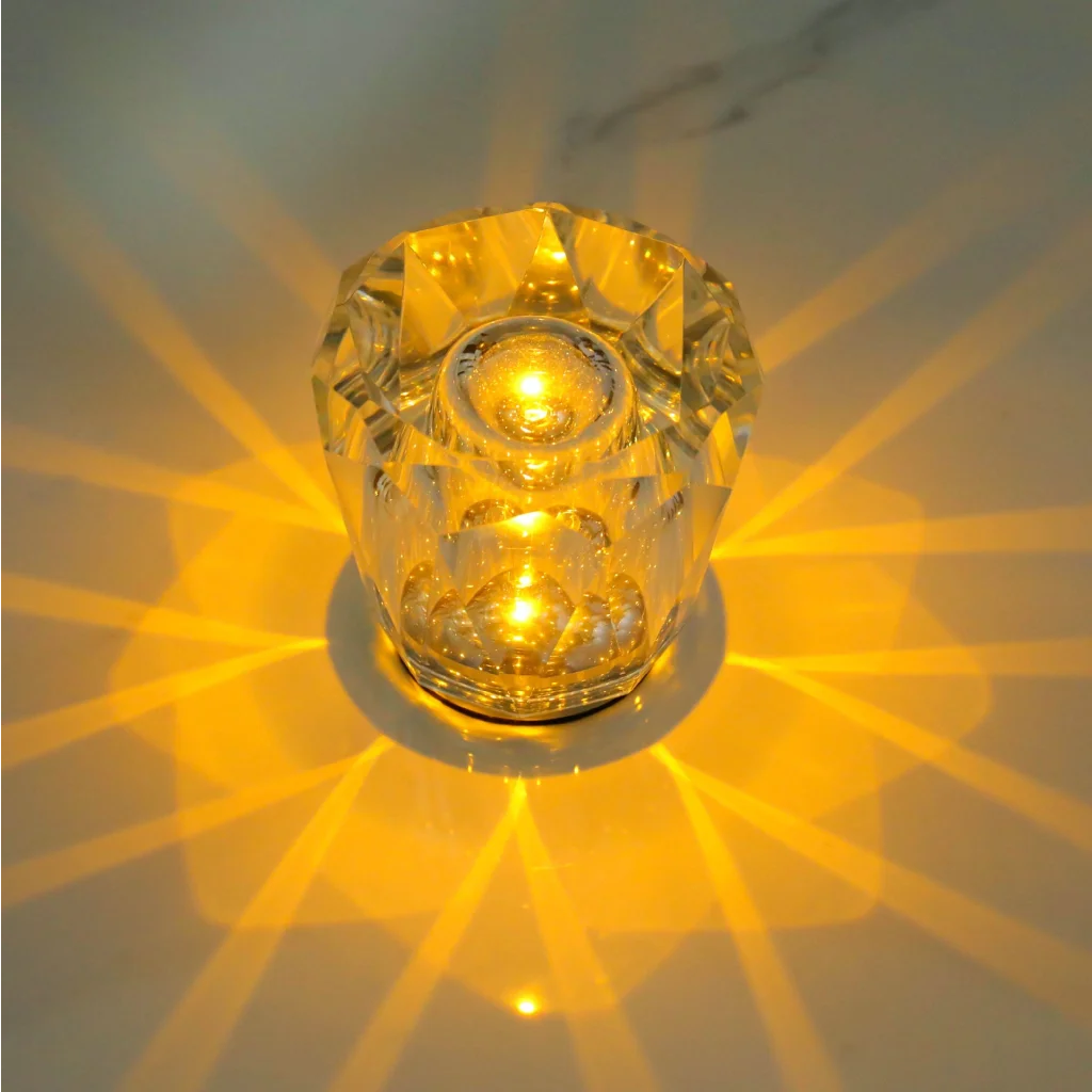 Crystal LED Table Lamp with Starburst Effect Rechargeable