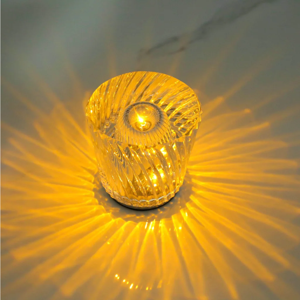 Crystal LED Table Lamp with Starburst Effect Rechargeable