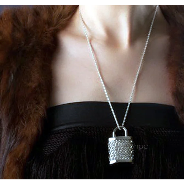 Crystal Lock Pendant USB Flash Drive 16GB - Silver