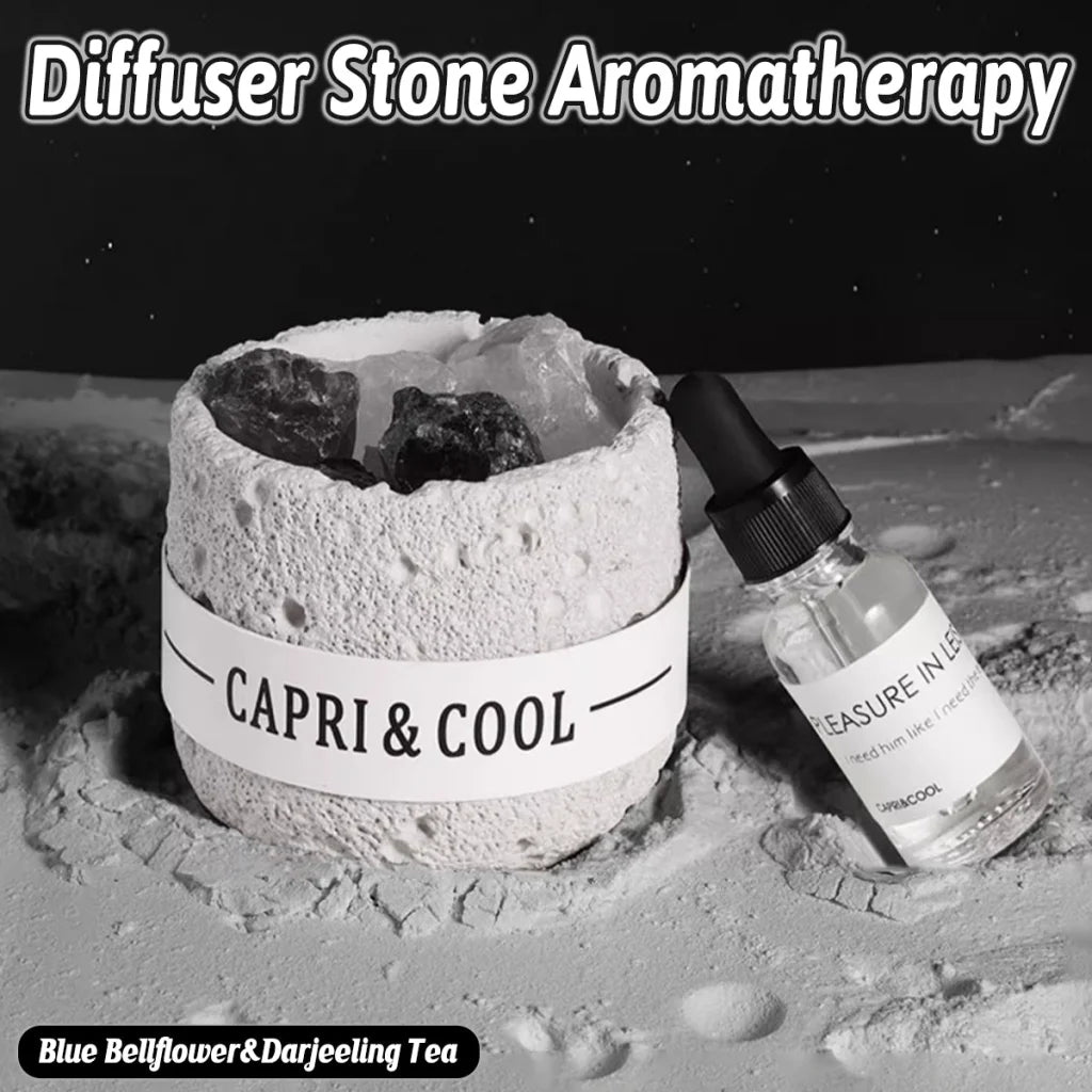 White crystal stone oil with caster wheels and side handle rail