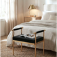 Cuba Velvet Vanity Stool - Black - Furniture