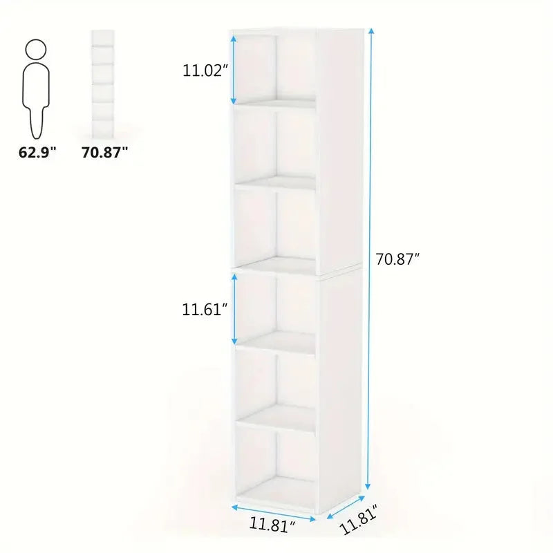 Cube Display Shelves 6-Tier for Home & Office - 70.9 Inch