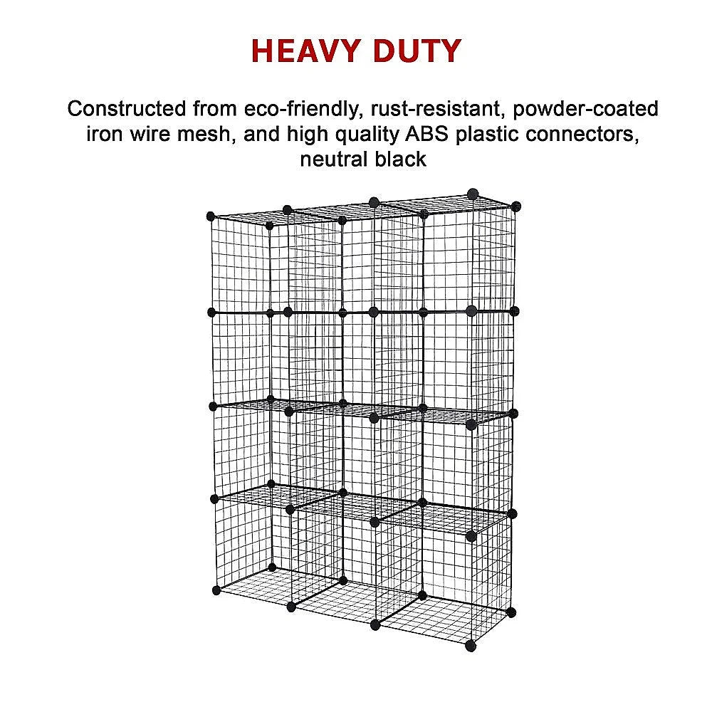 Cube Wire Grid Organizer Bookcase Storage Cabinet Wardrobe
