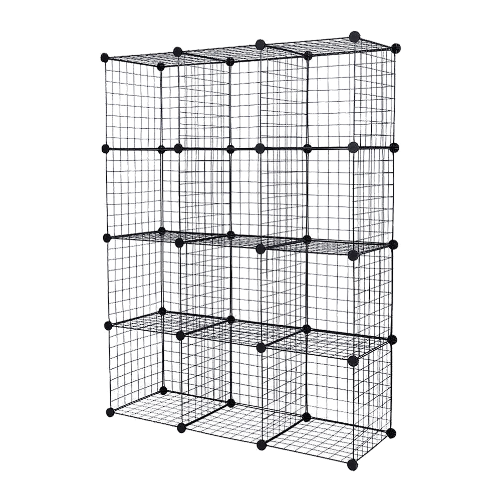 Cube Wire Grid Organizer Bookcase Storage Cabinet Wardrobe