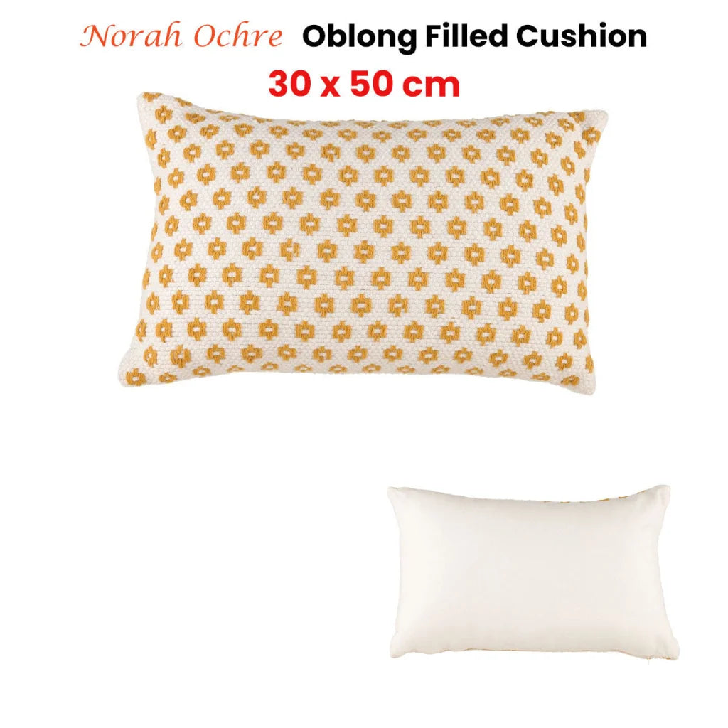 Cushion 30cm x 50cm Accessorize Norah Ochre Rectangular