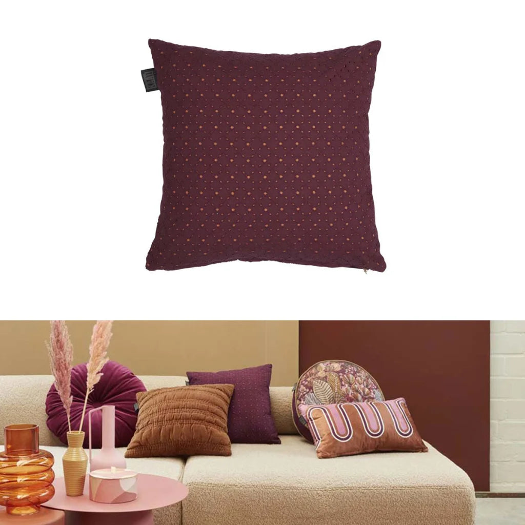 Cushion 40cm x 40cm Bedding House Chelsy Plum (Purple)