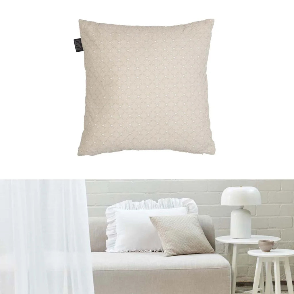 Cushion 40cm x 40cm Bedding House Chelsy Sand Square Filled