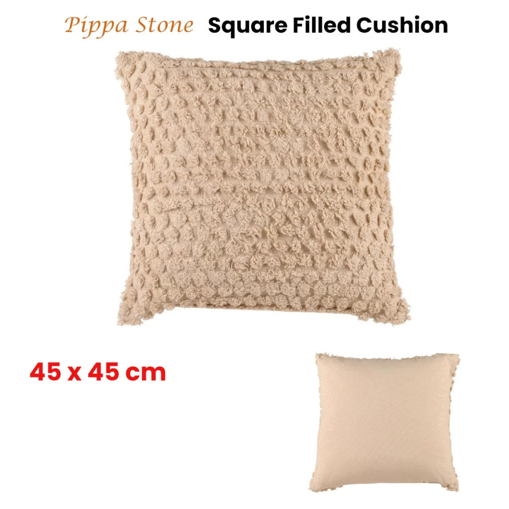 Cushion 45cm x 45cm Accessorize Pippa Stone Square Filled