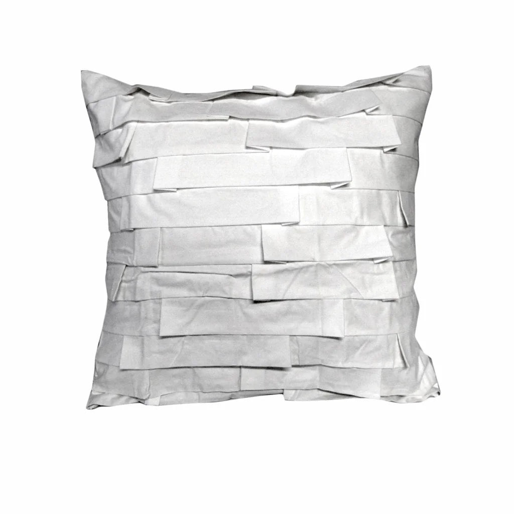 Cushion Accessorize Pleats White 45x45cm Square Filled