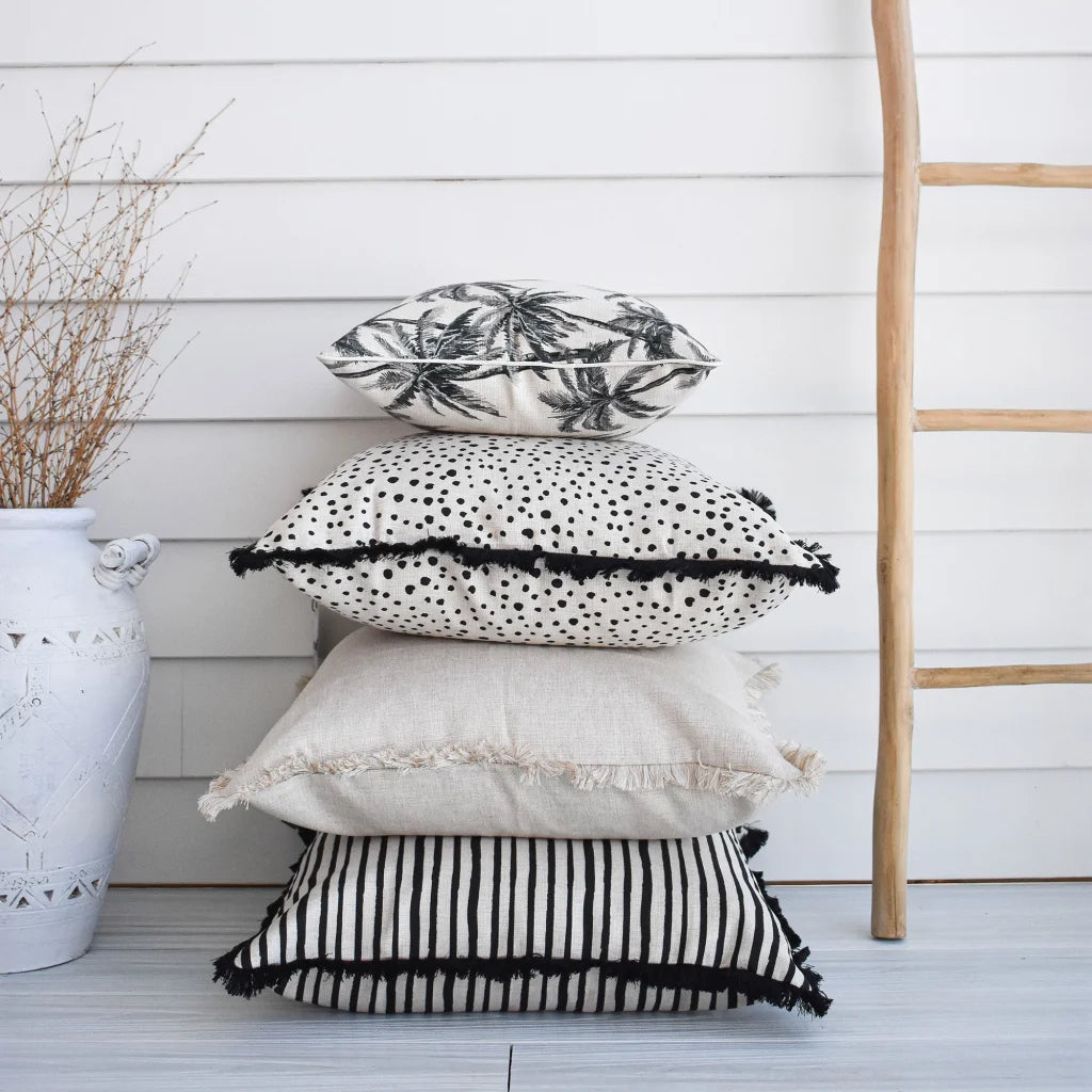 Cushion Cover Coastal Fringe Natural Solid Natural 60cm x