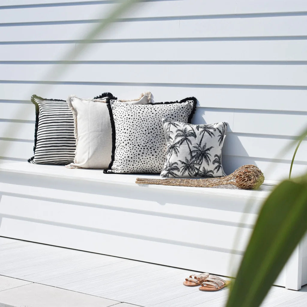 Cushion Cover Coastal Fringe Natural Solid Natural 60cm x