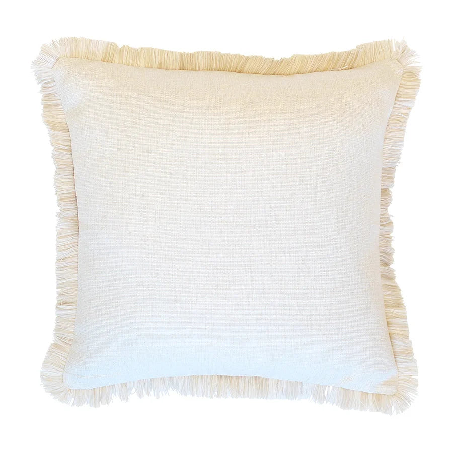 Cushion Cover Coastal Fringe Natural Solid Natural 60cm x