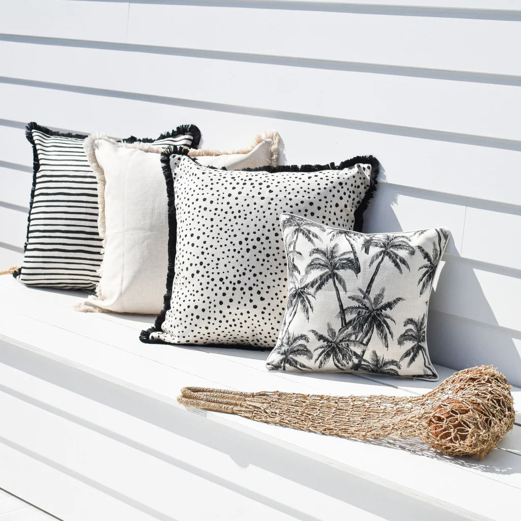 Cushion Cover Coastal Fringe Natural Solid Natural 60cm x