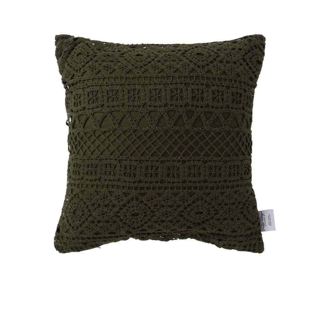 Cushion Cover Vintage Design Homewares Tenille Olive Cotton