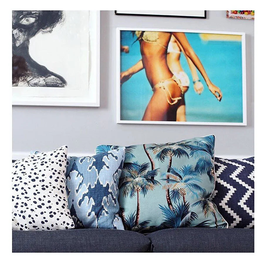 Cushion Cover with Piping Palm Trees Lagoon 60cm x 60cm