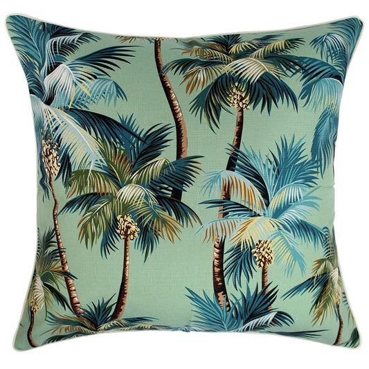 Cushion Cover with Piping Palm Trees Lagoon 60cm x 60cm