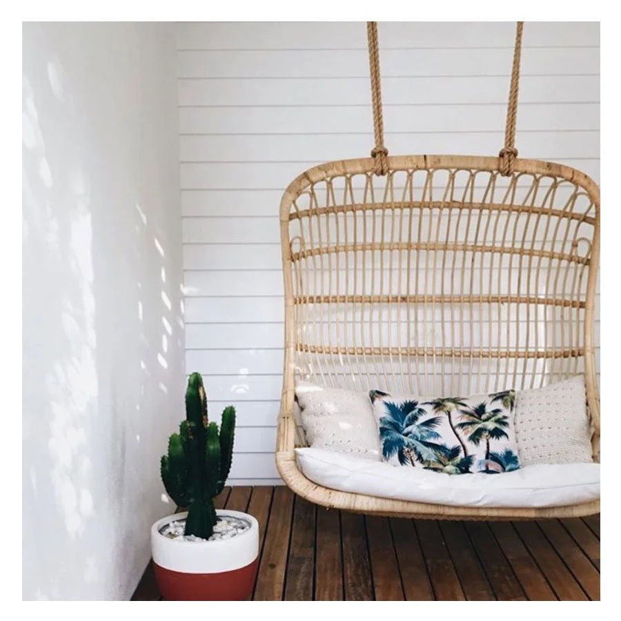 Cushion Cover with Piping Palm Trees Natural - 35CM x 50CM