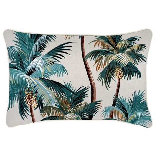 Cushion Cover with Piping Palm Trees Natural - 35CM x 50CM
