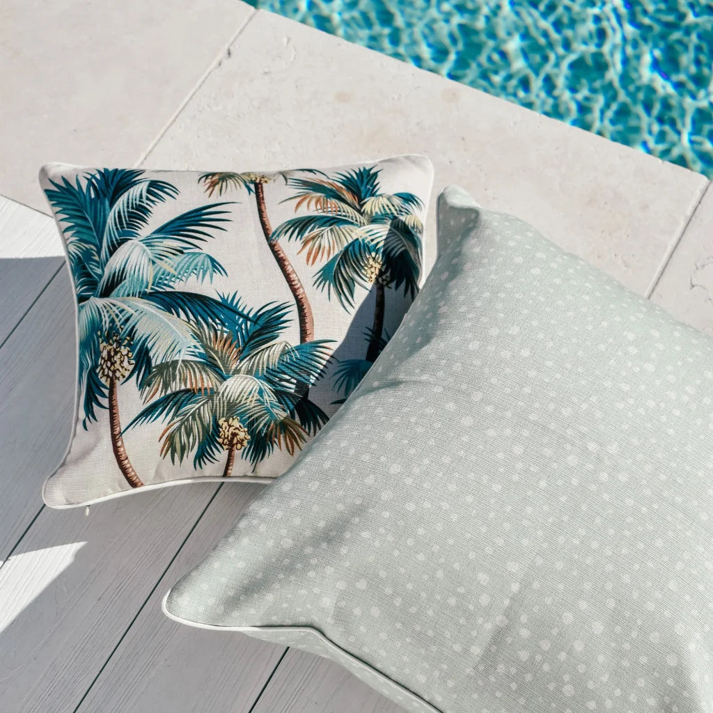 Cushion Cover with Piping Palm Trees Natural 45cm x 45cm