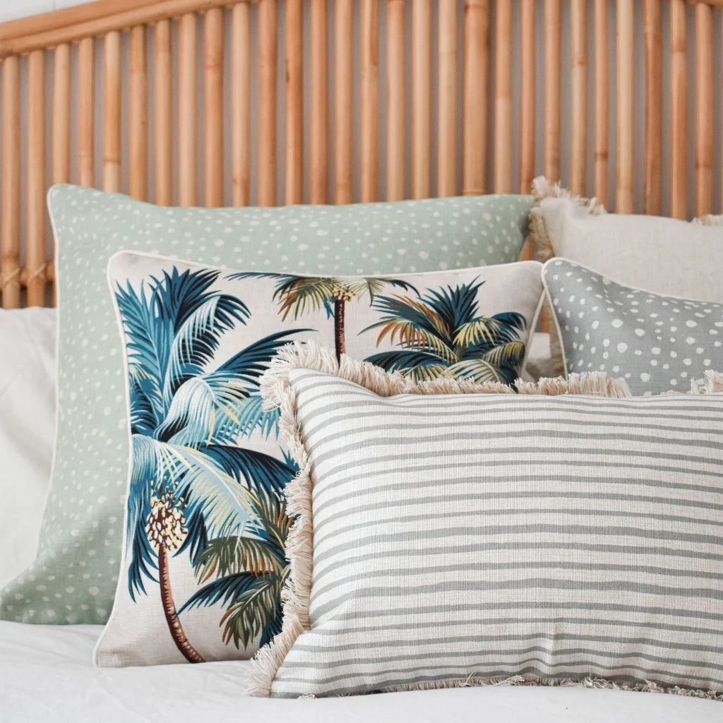 Cushion Cover with Piping Palm Trees Natural 45cm x 45cm