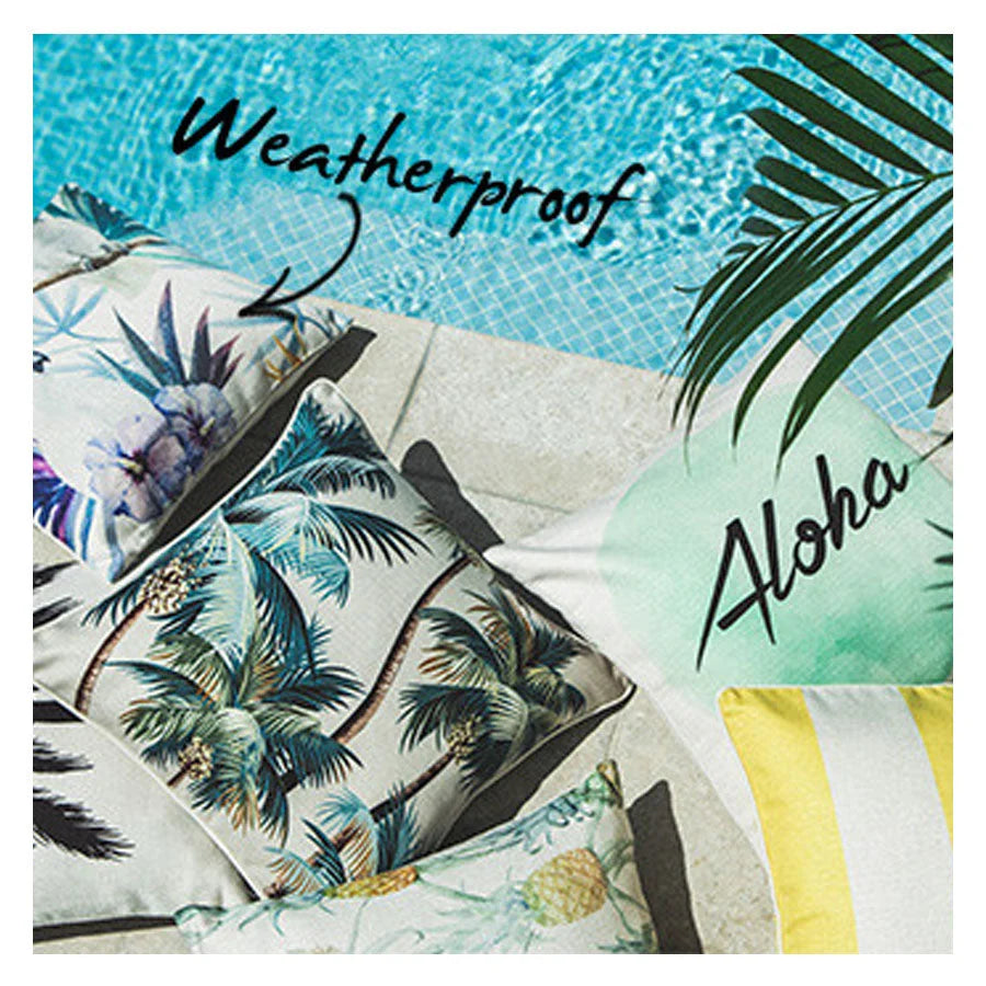 Cushion Cover with Piping Palm Trees Natural 60cm x 60cm