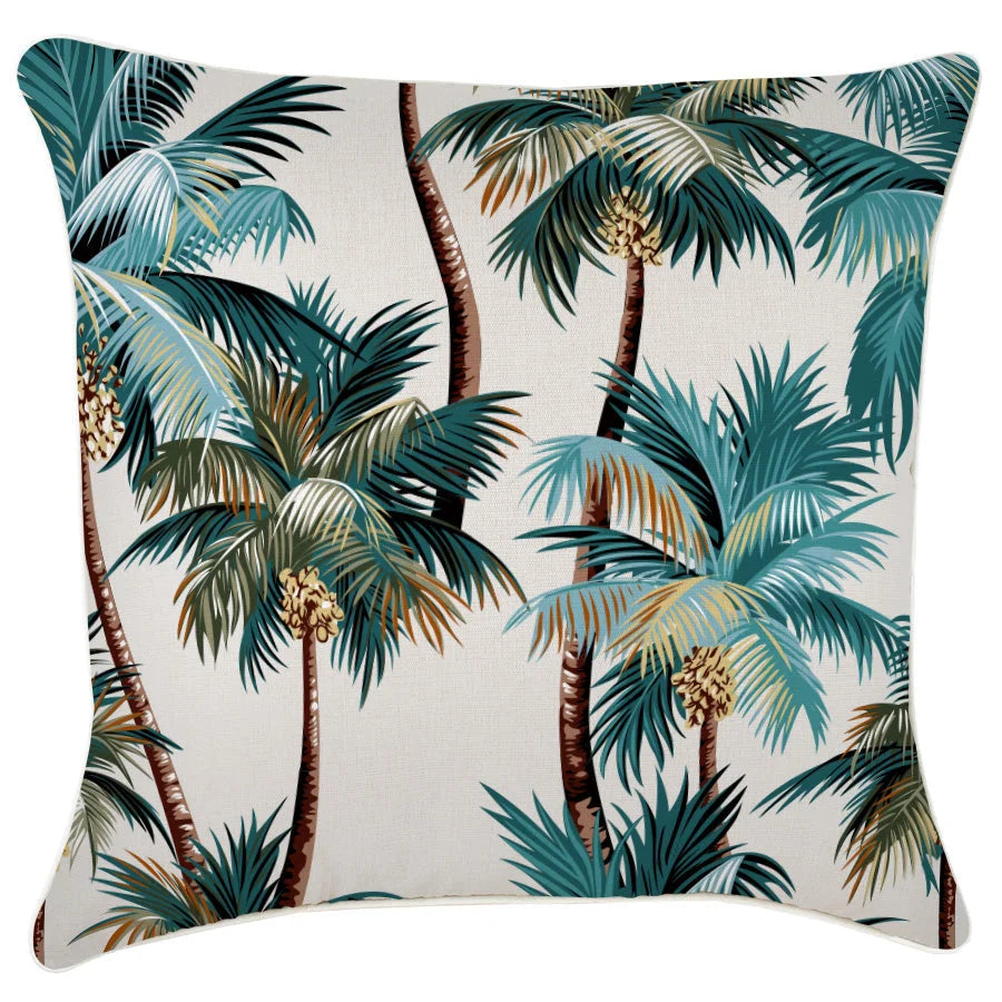 Cushion Cover with Piping Palm Trees Natural 60cm x 60cm
