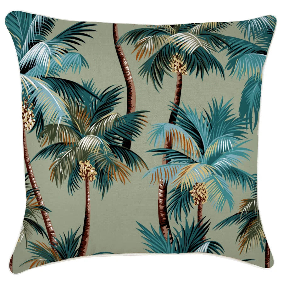 Cushion Cover with Piping Palm Trees Sage - 60cm x 60cm