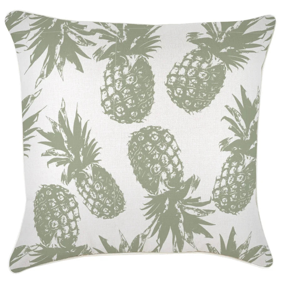 Cushion Cover with Piping Pineapples Sage - 60cm x 60cm