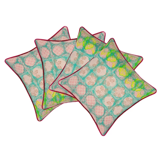 Cushion Covers Pack of 4 Avia Fuchsia Multicoloured