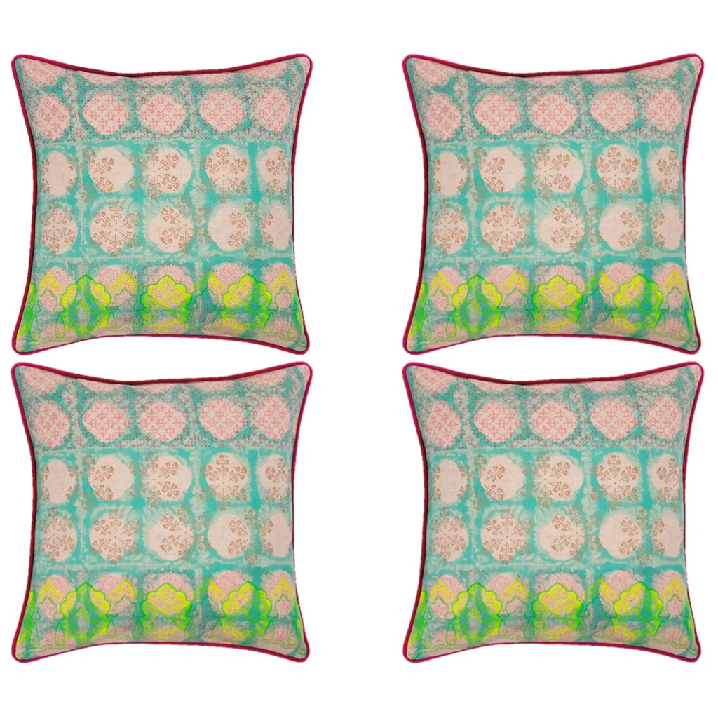 Cushion Covers Pack of 4 Avia Fuchsia Multicoloured
