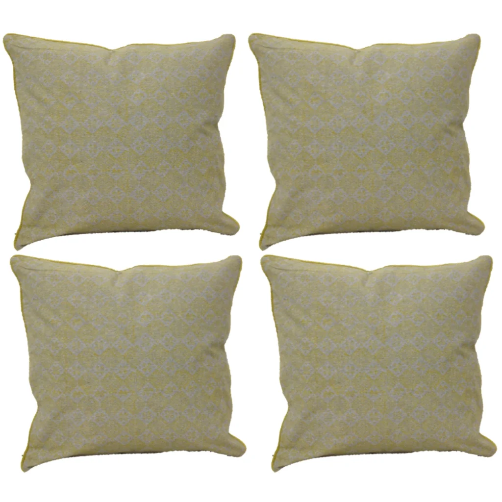 Cushion Covers Pack of 4 Azuk Mustard Yellow & Grey 50x50cm