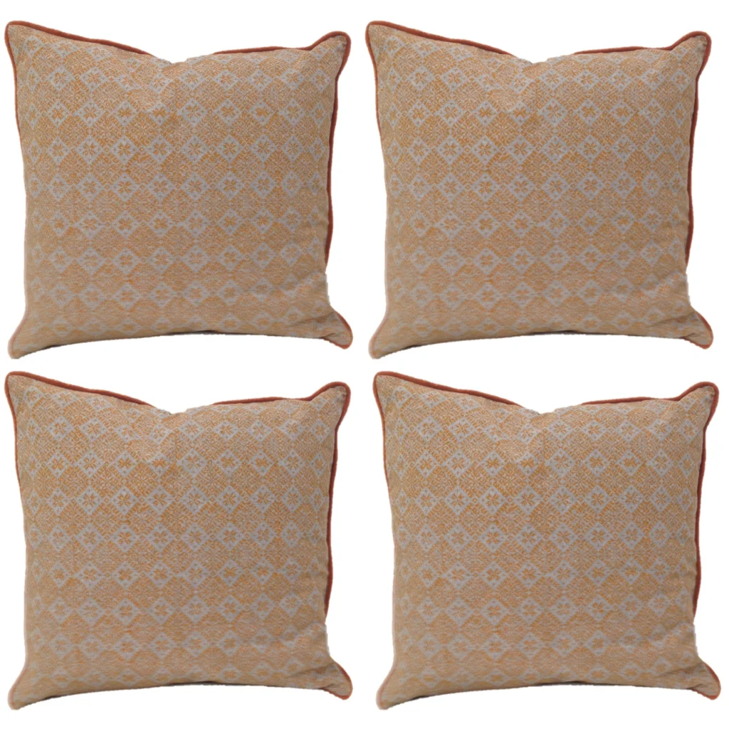 Cushion Covers Pack of 4 Azuk Orange & Grey 50x50cm