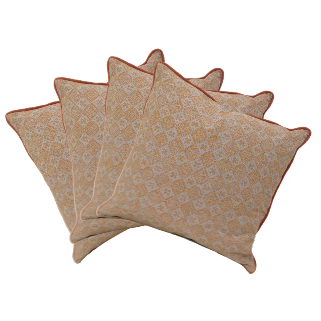 Cushion Covers Pack of 4 Azuk Orange & Grey 50x50cm