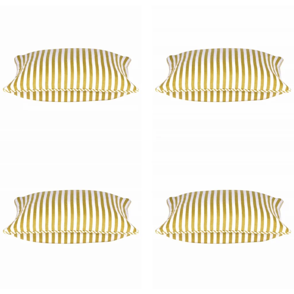 Cushion Covers Pack of 4 Dandi Mustard Yellow & White