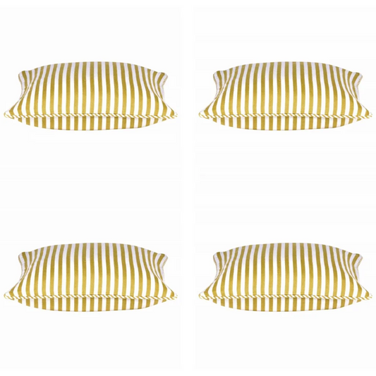 Cushion Covers Pack of 4 Dandi Mustard Yellow & White