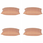 Cushion Covers Pack of 4 Dandi Orange & White Striped