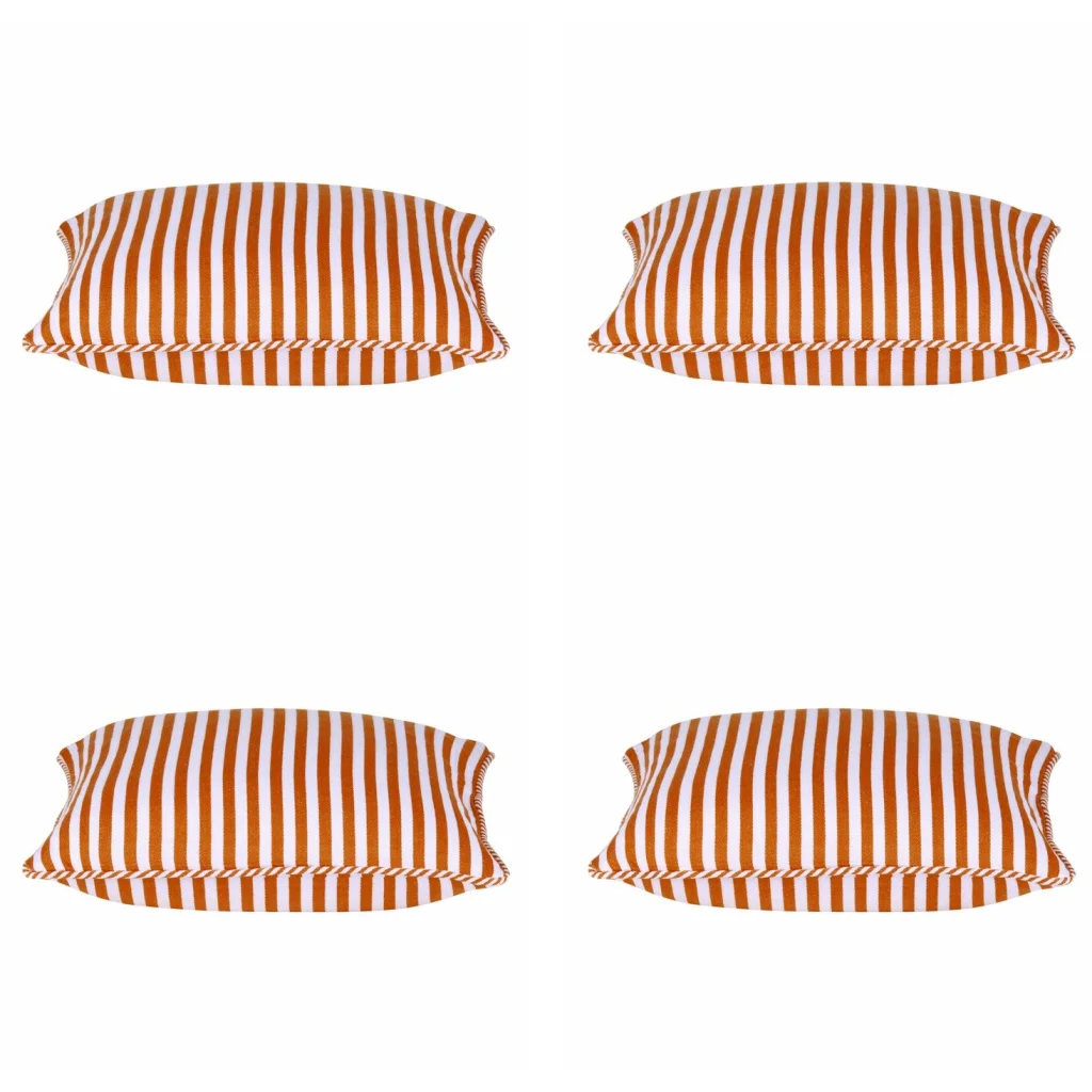 Cushion Covers Pack of 4 Dandi Orange & White Striped