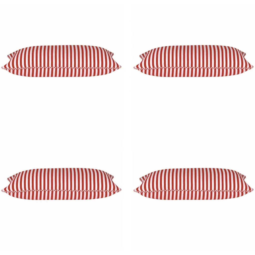 Cushion Covers Pack of 4 Dandi Red & White Rectangle - Home