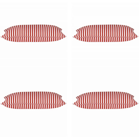 Cushion Covers Pack of 4 Dandi Red & White Rectangle - Home