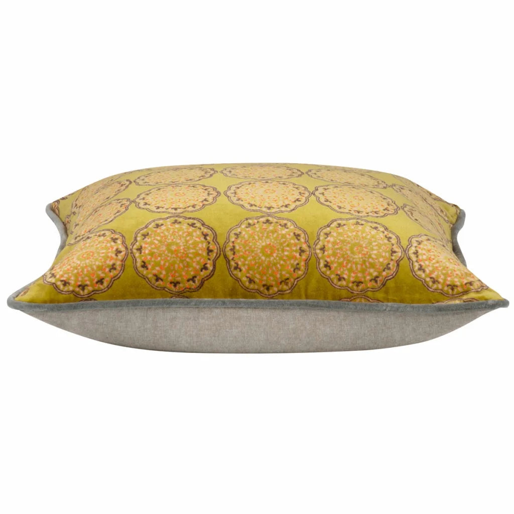 Cushion Covers Pack of 4 Duffy Mustard and Grey Square