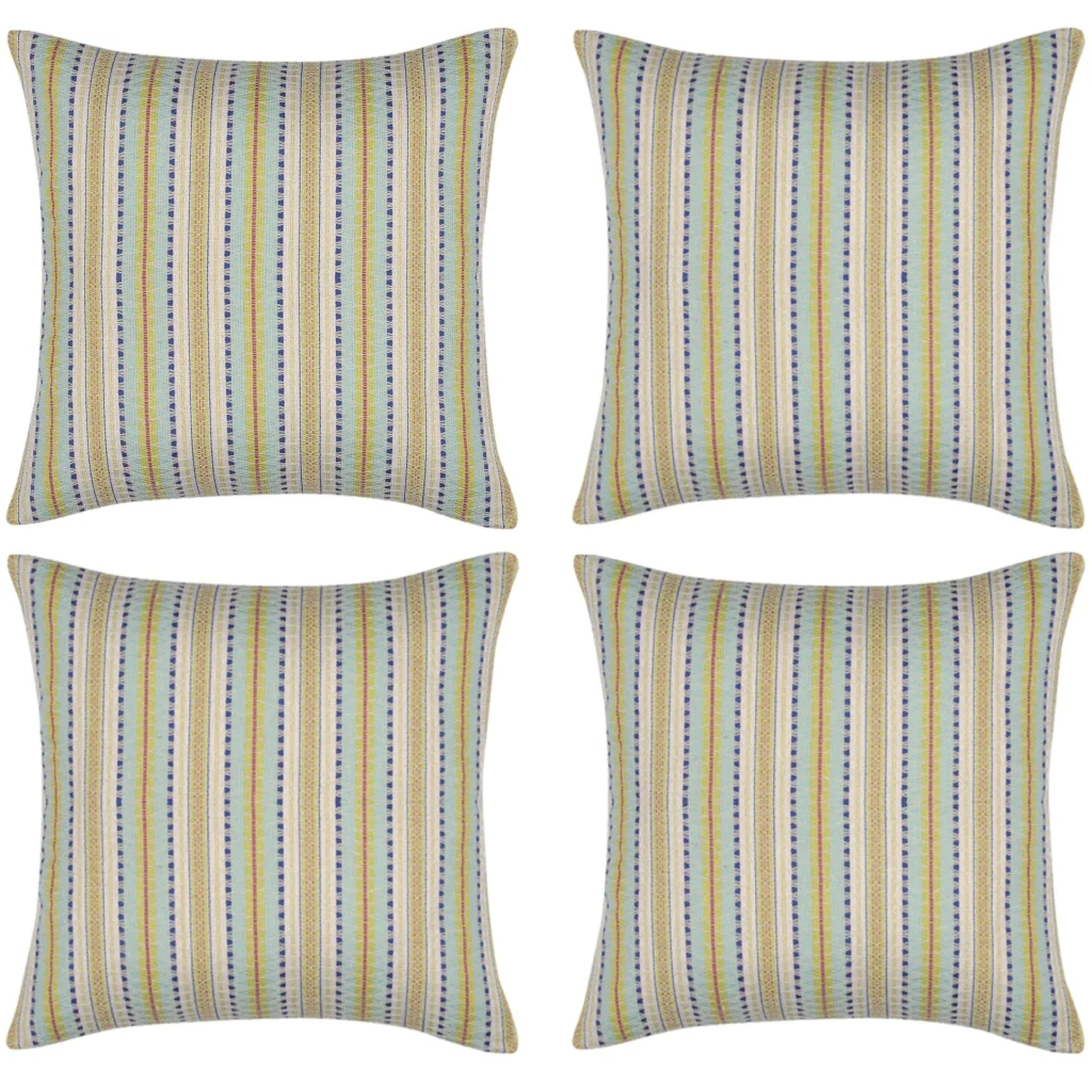 Cushion Covers Pack of 4 Finn Yellow Multicoloured Retro