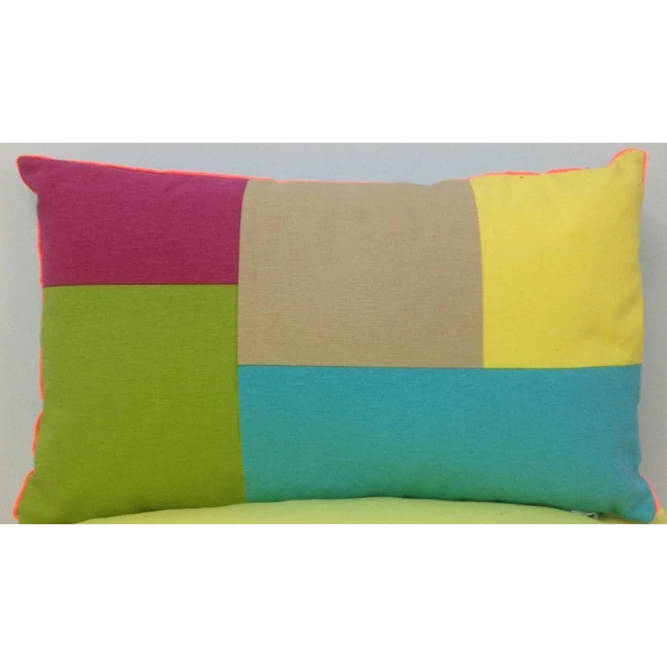 Cushion Covers Pack of 4 Geo Turquoise Block Design 30x50cm