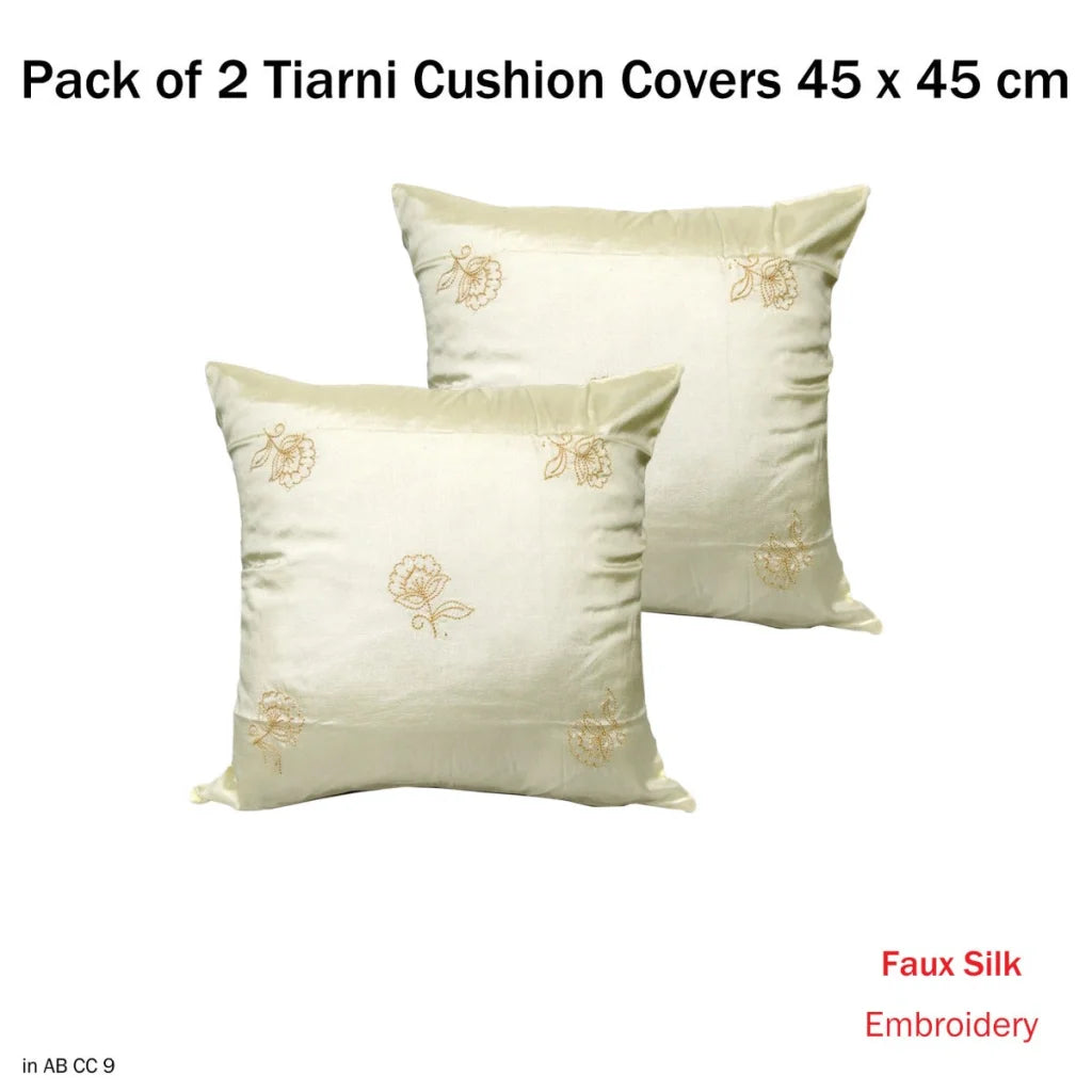 Cushion Covers Set of 2 Accessorize Tiarni Embroidery Faux