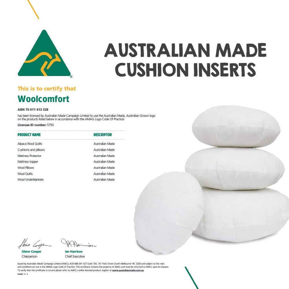 Cushion Inserts Luxor Four Pack 40cm Round Hotel Aus Made