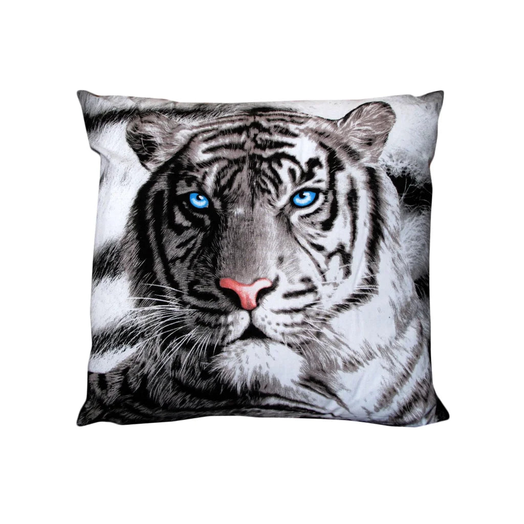 Cushion Just Home Blue Eyes Stripes Tiger Square Filled