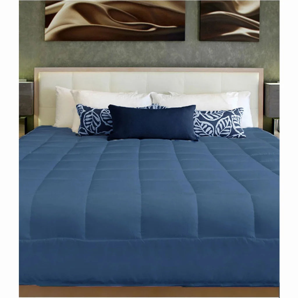 Cushion Quilt Pad 2 in 1 Navy Single - Furniture