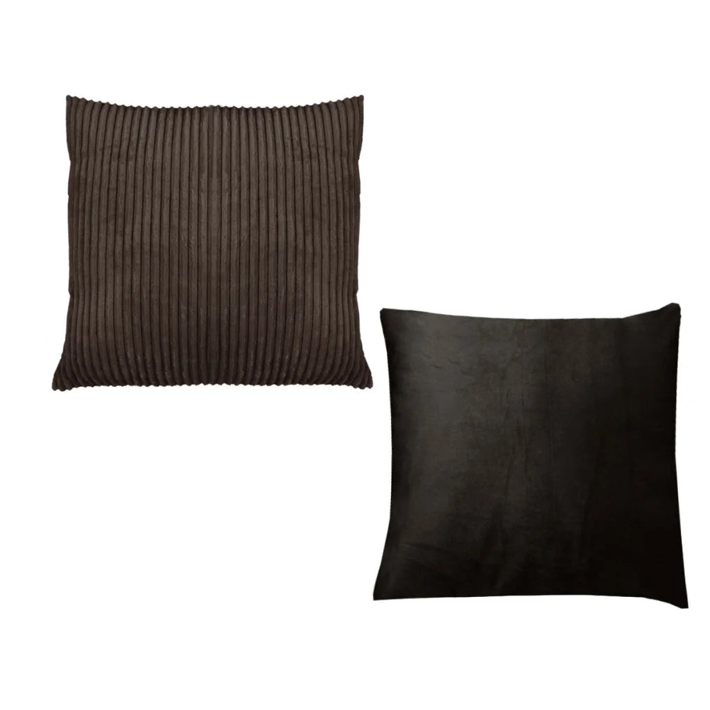 Cushions Calico Cordury Pair Chocolate - Home & Garden
