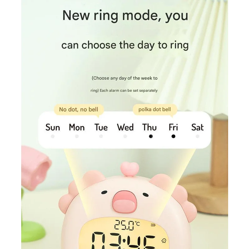 Cute Animal Digital Alarm Clock with Night Light