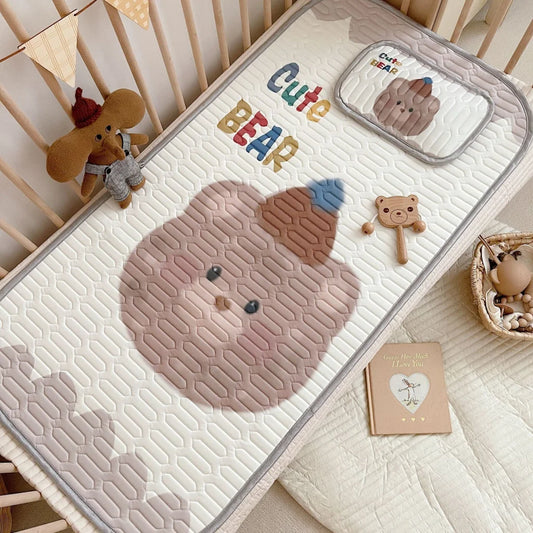 Cute Bear Pattern 2 Piece Set Kids Cooling Pad Set