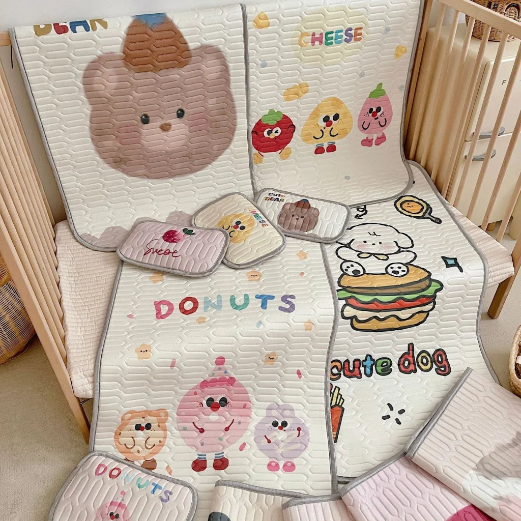 Cute Bear Pattern 2 Piece Set Kids Cooling Pad Set